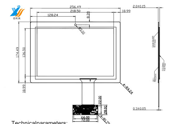 10.1インチ投影式容量感触パネル オールインワン ITO ガラス