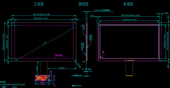 13.3' 工業用マルチタッチ画面 パネル USBとIICインターフェイス G+G構造