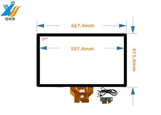 27インチ 工業用人間機械インターフェース用のUSBインターフェイス型容量タッチスクリーン