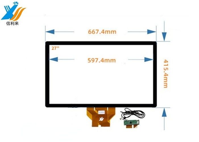 27インチ 工業用人間機械インターフェース用のUSBインターフェイス型容量タッチスクリーン